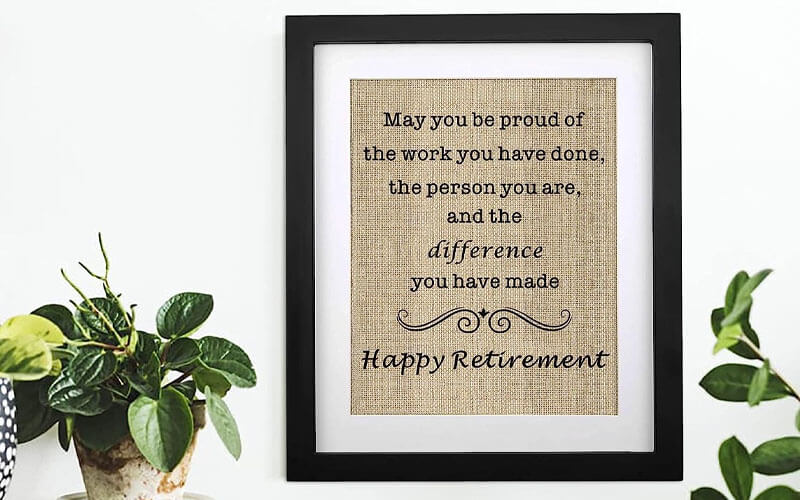 Framed Retirement Burlap Print - Nostalgia on Display Framed Retirement Burlap Print - Nostalgia on Display