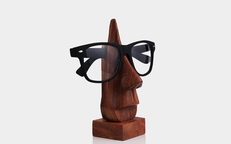 Unique Wooden Nose Shaped Eyeglass Holder