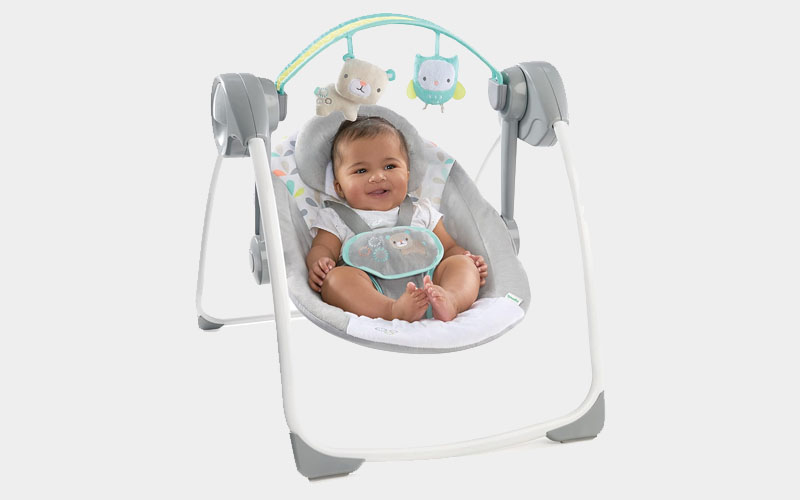 Ingenuity Comfort 2 Go Compact Portable 6-Speed Baby Swing with Music