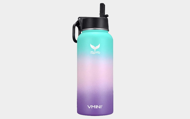 Vmini Insulated Water Bottle with Stainless Steel Straw