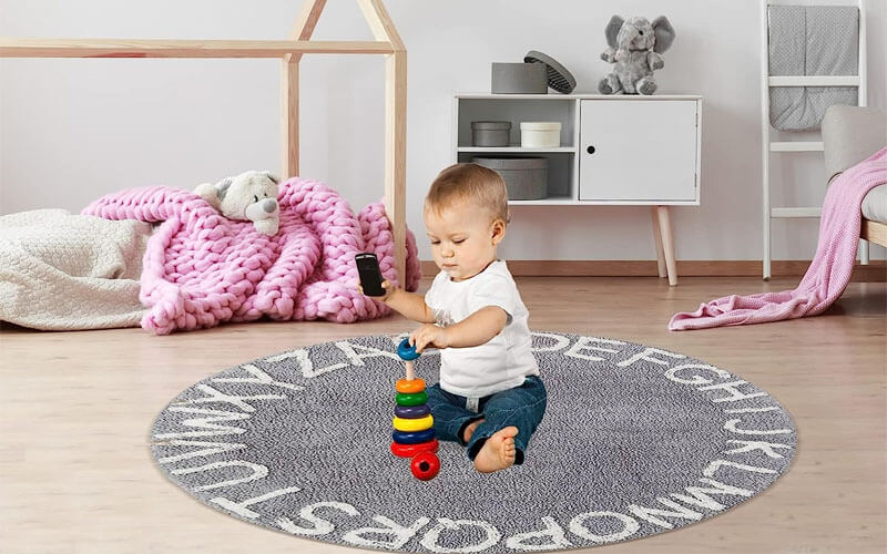 Large Educational Alphabet Carpet for Kids Playroom