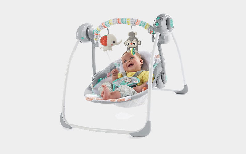 Whimsical Portable baby Swing with toys and music