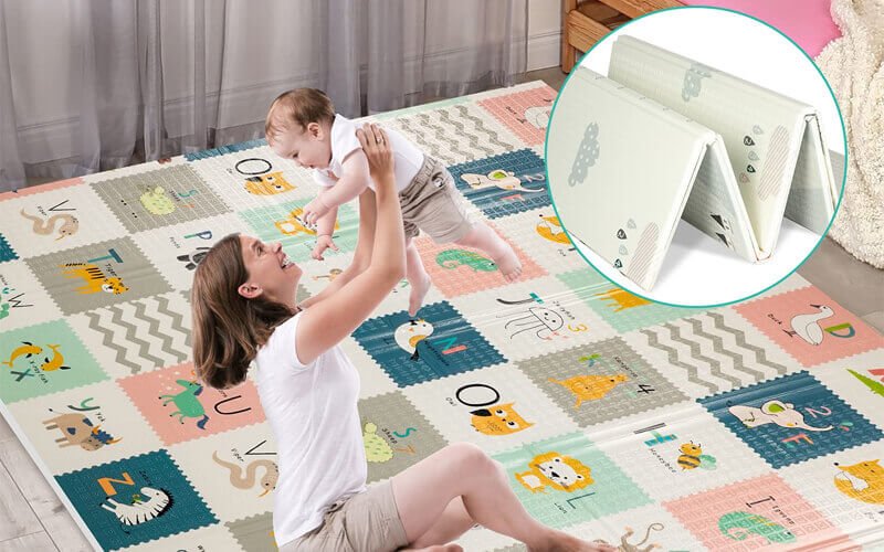 FLAGAV waterproof, reversible & anti-slip play mat for baby crawling