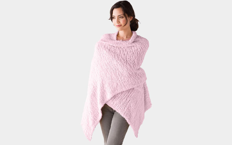 Pink soft knit nylon shawl for mum Pink soft knit nylon shawl for mum