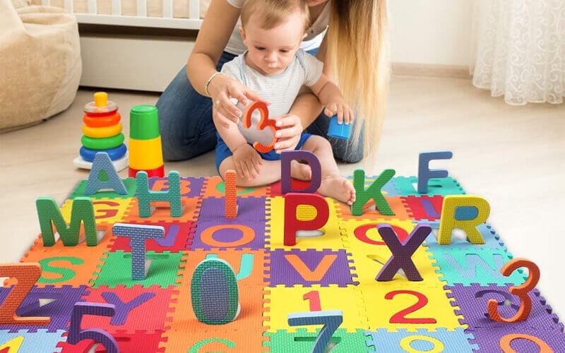 StillCool tiles puzzle exercise mat with alphabet & numbers