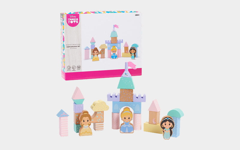 25-Pieces disney wooden toys princess castle block set