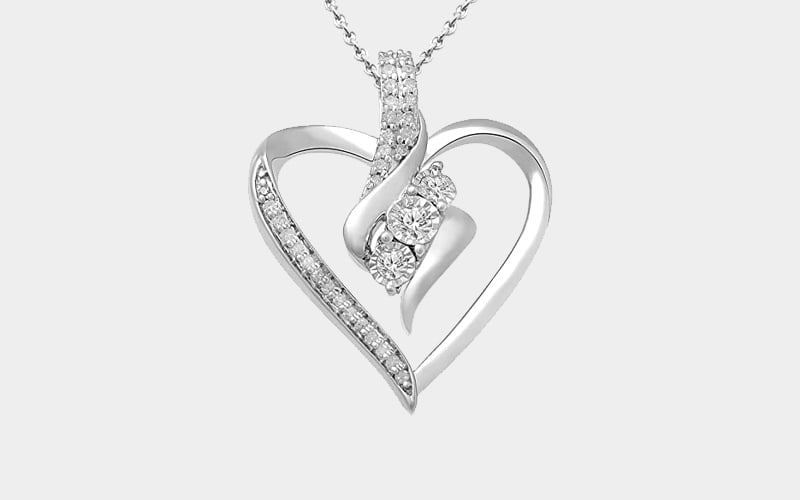 Sterling silver diamond pendant necklace Sterling silver diamond pendant necklace