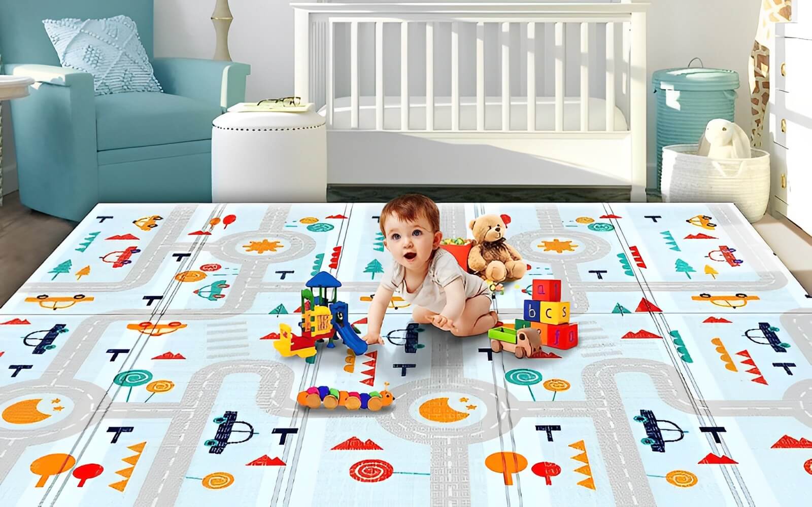 Gimars reversible foldable waterproof crawling mat