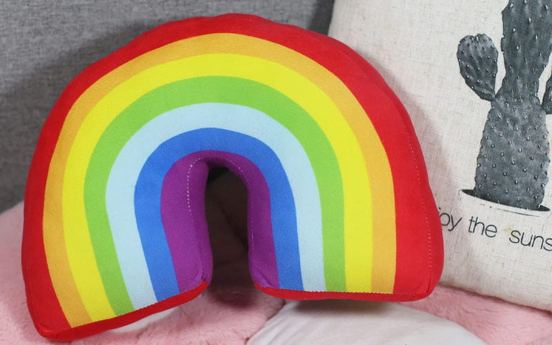Poitemsic Rainbow Decoration Cushion Stuffed Neck Pillow