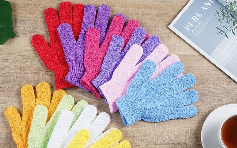 10 Pairs double sided exfoliating gloves for mom