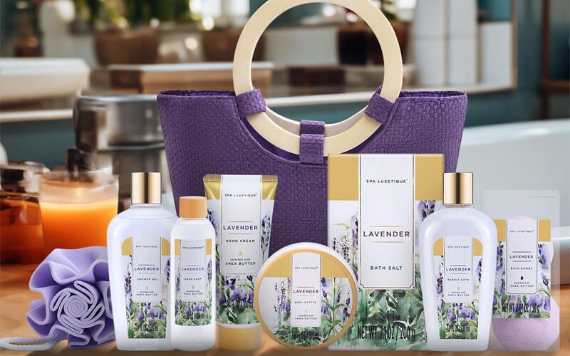 Luxetique lavender spa gift basket