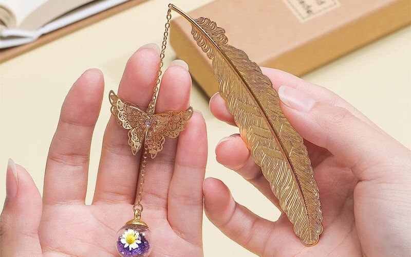 Metal Feather Bookmark
