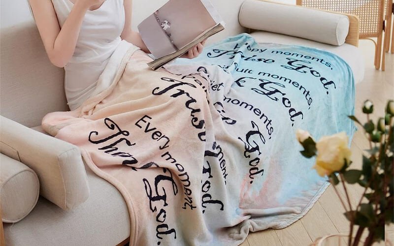 BOOPBEEP Inspirational Thoughts and Prayers Religious Soft Blanket