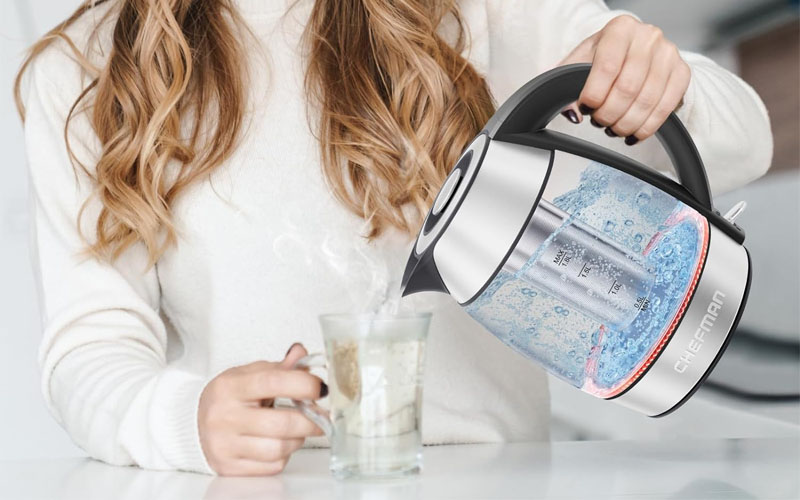 Chefman Glass Electric Kettle for Boiling Water
