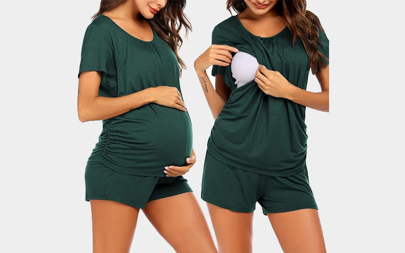 Maternity Nursing Pajama Set For Breastfeeding