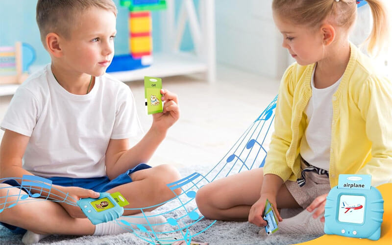 Aullsaty Toddler Toys Talking Flash Cards for Unisex