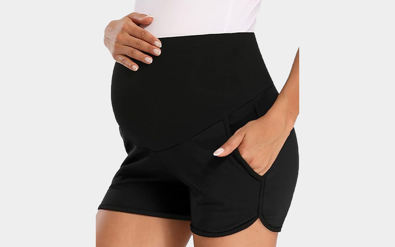 Fitglam Women's Maternity Shorts with Pockets