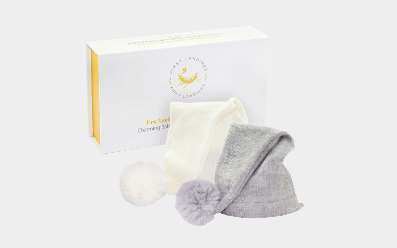 First Landings Adorable Long Baby Beanie with Pom Poms