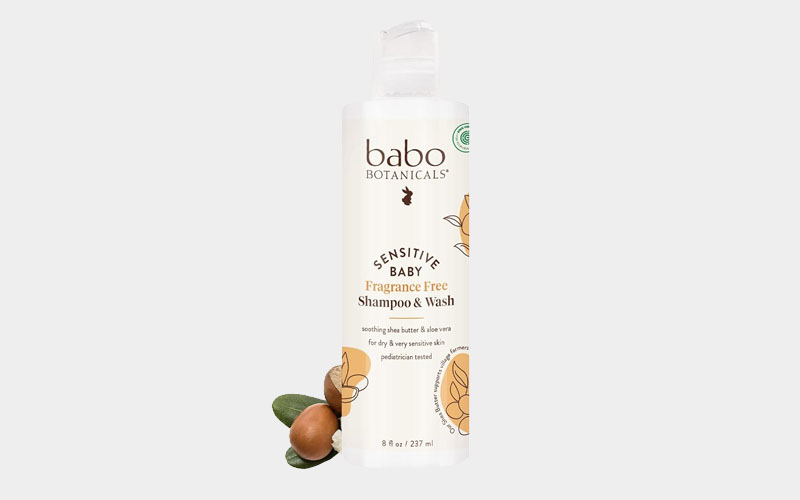Babo Botanicals Sensitive Baby Fragrance-Free 2-in-1 Shampoo & Wash