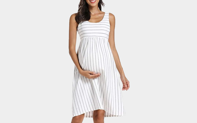 Sleeveless Knee Length for Baby Shower Tank Dress
