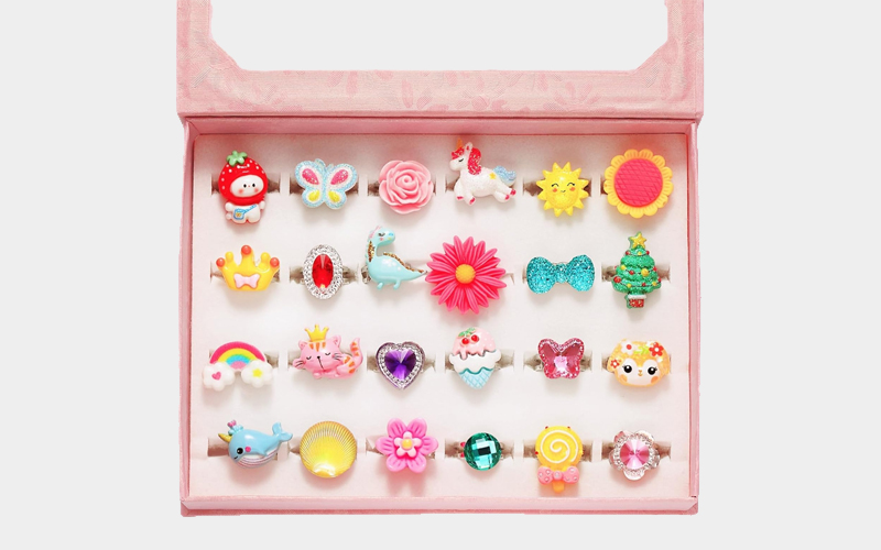 PinkSheep Little Girl Jewel Rings in Box